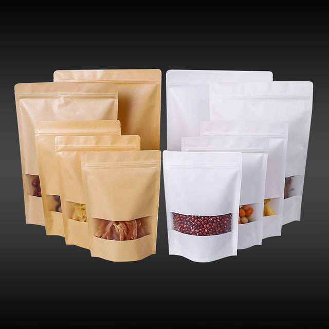 Bolsa de embalaje con ventana de papel Kraft