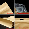 Bolsa de embalaje con cremallera de fondo plano de papel Kraft