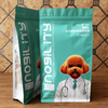 Bolsa de comida para gatos con película de aluminio de fondo plano, alimento para mascotas con cremallera ordinaria de 1,5 kg