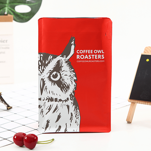 Bolsa de embalaje de café con cremallera lateral de fondo plano de 250 g