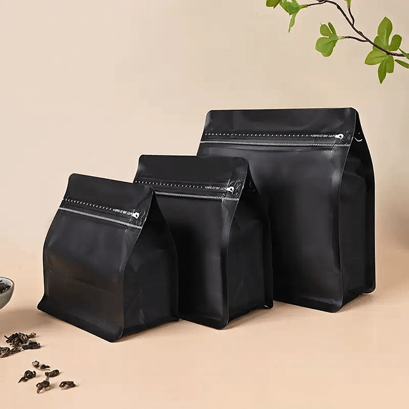Bolsa de embalaje de café con cremallera lateral y bolsa de fondo plano de 250 g.500 g.1 kg