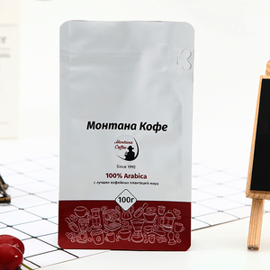 Bolsa de embalaje de café con cremallera lateral de fondo plano de 100 g