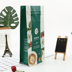 Bolsa de embalaje de café de fondo plano con película de aluminio de capa interna de 1g